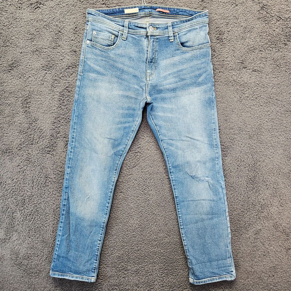 Pilcro Jeans Women Size 29 Blue Denim Tapered Leg Mid Rise Light Wash‎